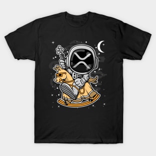 Astronaut Horse Ripple XRP Coin To The Moon Crypto Token Cryptocurrency Blockchain Wallet Birthday Gift For Men Women Kids T-Shirt